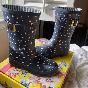Joules Star Print Rubber Rain Boots